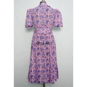 Premium Sweet Western 100% Cotton Midi Dress V-Neck Collar Comfortable Everyday <b>Wear</b> for Woman Office Shopping Vacations Use - Product Image 6