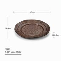 Assiette à sushi texturée en mélamine personnalisée de 19,5 cm avec anneau concentrique, incassable, qualité alimentaire, pour la restauration japonaise Izakaya, OEM