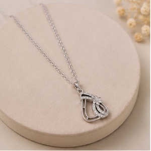 925 <b>Silver</b> Pendant <b>Necklace</b> <b>Set</b> with Matching Earrings Elegant Minimal Designer Jewelry for Women Daily Wear - Product Image 2