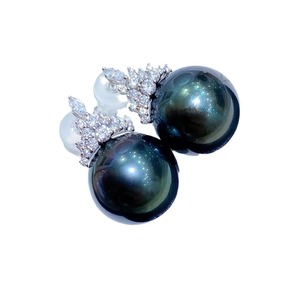 Boucles d'oreilles en argent pur S925 avec perle d'eau douce ronde Aurora de 11-12 mm, bijoux élégants en perle d'eau douce pour femmes - Product Image 5