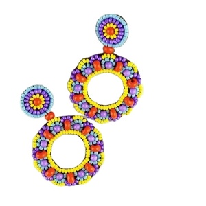 Pendientes de gota de cuentas de semillas hechos a mano de moda Unisex colores personalizados último diseño de Hiba Enterprises - Product Image 2