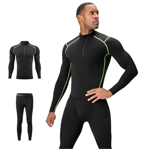 <b>Men</b> <b>Compression</b> Sports Set Long Sleeve Base Layer Quick Dry Thermal Workout Gym <b>Shirt</b> Pants Running Fitness Suit - Product Image 1