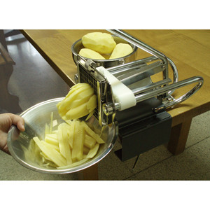 Affettatrice per patate in acciaio inossidabile, manuale, con piastre a griglia e morsetto di fissaggio per uso in cucina - Product Image 2
