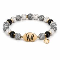 Bracelet de perles commémoratif pour animaux de compagnie avec breloque patte de chien gravée, bijoux personnalisés pour maman de chien