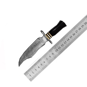 Dark Wood Bone Handle Fixed Damascus Steel Blade Survival Bowie Hunting Knife-DIY Portable OEM Outdoor Tactical Knives - Product Image 6