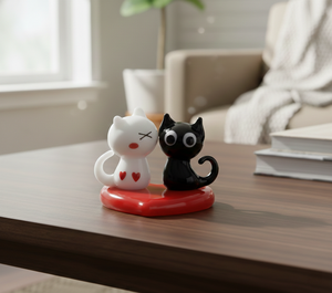 Decoración de Pareja de Gatos de Cristal Hecha a Mano, Bonito Pisapapeles de Animales de Cristal, Regalo Decorativo para el Hogar, Oficina o Salpicadero del Coche - Product Image 2