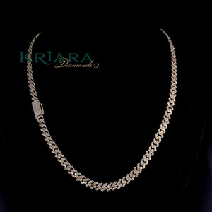 Moissanite <b>Statement</b> <b>Necklace</b> 18K Gold Plated S925 Figaro Chain Round Brilliant Cut Geometric Design Unisex Luxury Jewelry - Product Image 1