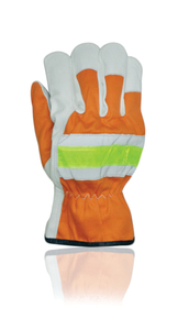 Gants de sécurité en cuir avec paume haute visibilité et bande réfléchissante, respirants et flexibles, pour usage général en salle blanche - Product Image 2