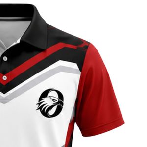 Camiseta de Cricket Roja, Blanca y Negra para Hombre, Manga Corta, Uniforme Deportivo de Equipo, Ropa de Entrenamiento para Exteriores - Product Image 4