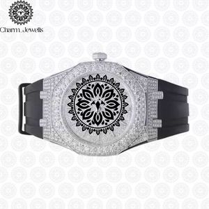 ชาร์ม_จิวเวลส์นาฬิกาข้อมือสแตนเลสสตีลทรงเหลี่ยมหรูหราสำหรับทุกเพศ ขนาด 42 มม. หน้าปัดอะนาล็อกคริสตัลแซฟไฟร์ สายยาง ระบบควอตซ์ - Product Image 4