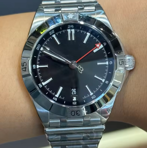 Montre automatique de sport de haute qualité avec logo personnalisé en acier inoxydable, fonction GMT, lunette rotative, cadeau, montre tendance - Product Image 3