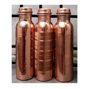 Traditional Pure Copper Water Bottle Handmade Ayurvedic Bottle Reusable Copper Drinking Bottle For <b>Men</b> Women Daily Travel - Product Image 1