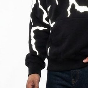New Arrival Custom Logo <b>Men's</b> High Quality Black Hooded <b>Sweatshirt</b> With <b>White</b> Print Regular Fit Cotton Fleece Casual Autumn Wear - Product Image 6