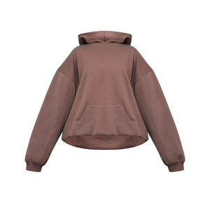 Sweat-shirt à capuche oversize en molleton de coton blanc pour filles, couleur sable, style streetwear, personnalisable pour femmes - Product Image 5