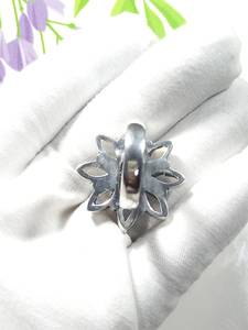 Rainbow Moonstone Flower <b>Ring</b> 925 Sterling Silver <b>Dainty</b> Statement Jewelry Handmade Elegant Gift For Women - Product Image 6