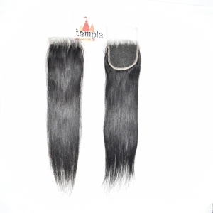 Extensions de cheveux humains vierges naturels non traités, noirs, lisses, de qualité supérieure, 4x4 HD Closure, fabriqués en Inde, pour femmes - Product Image 3