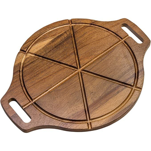 Tabla de Madera Artesanal para Pizza al por Mayor, Bandeja Redonda para Servir Pizza y Tabla de Cortar Ecológica - Product Image 1