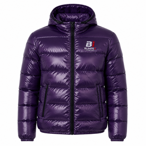 Veste à capuche matelassée unisexe personnalisée, réfléchissante, durable, en toile, zippée, sportive, coupe-vent, décontractée, imperméable et à séchage rapide - Product Image 1