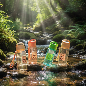 Bouteille d'eau sport transparente en PP sans BPA de 600 ml avec couvercle, logo personnalisé, fabriquée au Vietnam, marque PAVICO - Product Image 2