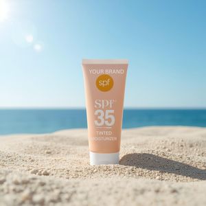 Crème hydratante teintée SPF 35 pour le visage, légère et hydratante, fabricant de produits de soin OEM ODM - Product Image 4