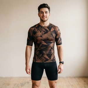 Custom <b>Men</b> <b>Compression</b> Fitness Wear Half Sleeve Running Workout Training Athletic <b>Shirt</b> - Product Image 1