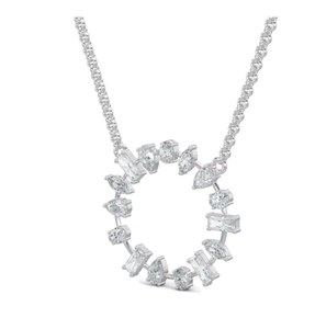 Collar con Colgante de Diamante Solitario Chapado en Oro de 9K, Corte Corazón, Engaste Biselado, Joyería Clásica para Bodas de Mujer - Product Image 1