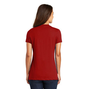 T-shirts en toile de haute qualité pour femmes, col en V, manches courtes, coupe classique, hauts d'été, couleurs et tailles personnalisables, OEM, anti-plis - Product Image 2