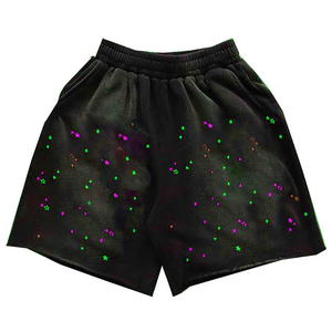 Shorts en strass de qualité supérieure, noir minuit, accents en cristal furtifs, logo personnalisé, marque privée, exportation mondiale - Product Image 3