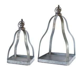 Farol Rectangular de Metal Hecho a Mano con Paneles de Vidrio, Duradero, Decoración para el Hogar, Portavelas - Product Image 3