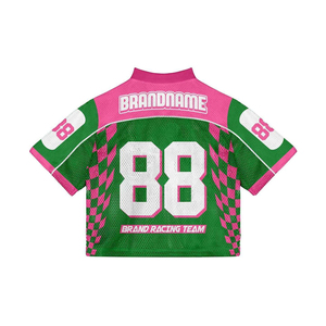 Maillot de football en mesh noir pour homme BRNDNME, col en V, manches courtes, impression sublimée, respirant, 100% polyester, coupe régulière pour adulte - Product Image 6