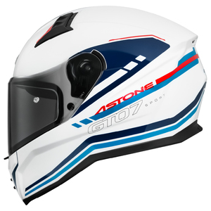 หมวกกันน็อค ASTONE HELMETS ABS แบบเต็มใบ รุ่น GTO7 Legend สีขาว/น้ำเงินเงา - Product Image 1