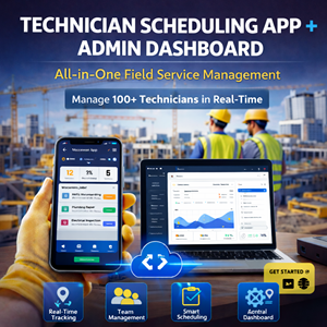 แอปพลิเคชันมือถือสำหรับการจัดตารางงานช่างพร้อมปฏิทินอัจฉริยะ ระบบอัตโนมัติงาน และระบบจัดการผู้บริหาร - Product Image 1