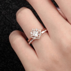 Princess Cut Moissanite Engagement <b>Ring</b> <b>925</b> Sterling <b>Silver</b> Customized Wedding <b>Ring</b> & Other Diamond Jewelry - Product Image 3