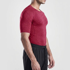 Chemise de compression légère et confortable pour homme en polyester/coton tricoté, écologique, respirante, séchage rapide, coupe ajustée pour le sport - Product Image 4