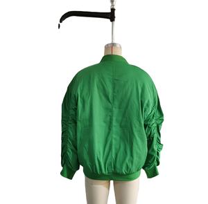 Women's Bomber Jackets Polyester Bomber Cropped Jacket Custom Zipper Closure Elastic Waist <b>Out</b> Wear Cropped Bomber Jacket - Product Image 5