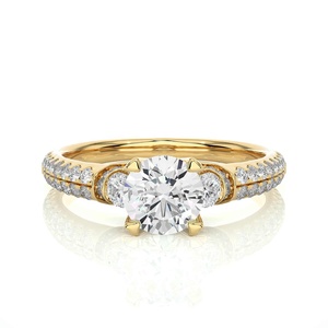CVD VVS Diamond Solitaire Gold Ring Split Shank Rose Gold Plated Diamond Moissanite Ring 925 Sterling Silver Anillos asequibles - Product Image 1