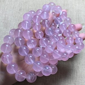 Natural Star Rose Quartz <b>Bracelet</b> Mozambique Pink Crystal Beaded Healing <b>Stone</b> Jewelry Gift For Women Minimalist - Product Image 4