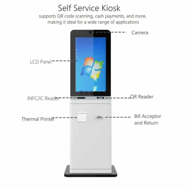 Self-Bill Payment Kiosk ATM Machine with Currency Exchange Banknote Acceptor for Cash Dispenser for Bank and Retail Kiosks