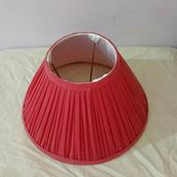 Abat-jour de remplacement en tissu de coton plissé rouge fait main, style Mid-Century Modern, pour applique murale, support d'ampoule E27, finition thermolaquée