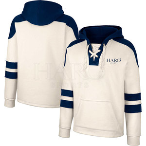 Nueva llegada: Sudaderas de hockey sobre hielo de mezcla de algodón, ropa deportiva con bolsillo frontal y puños acanalados para entrenamiento de equipos masculinos. - Product Image 3