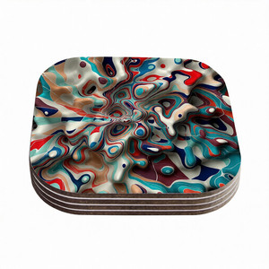 Posavasos Decorativos de Estilo Nórdico, de Alta Calidad, en Madera, Forma Cuadrada, Juego de 4 - Product Image 1