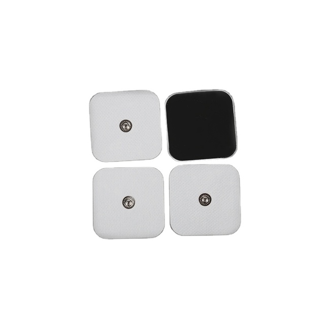 Custom EMG Negative Electrosurgical Foil Gel Patch with Button Self Adhesive Snap ECG Ems Device Conductive Replacement Gel Pad