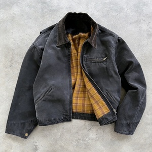 Veste zippée courte surdimensionnée vintage en toile 100 % coton délavée à l'acide pour hommes, vente en gros personnalisée - Product Image 4
