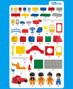 OXFORD Plastic Toddler <b>Fire</b> Station Building Blocks Set 125 Pieces for Kids Age 2-4 Years Adventure Play Made in Korea - Product Image 5