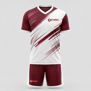 Ensemble de maillot de football unisexe Fly Humble, col en V, manches courtes, polyester sublimé, respirant, vêtements de sport pour adultes, toutes saisons - Product Image 1