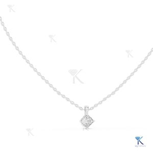 Collar con Colgante Solitario de Diamante Cultivado en Laboratorio, Corte Princesa, 0.50 Ct, Oro Sólido de 14K/18K, Joyería Clásica para Mujer, Regalo para Fiestas - Product Image 2