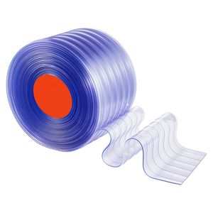 Tenda a strisce in PVC trasparente da 150 piedi, larghezza 12, con strisce in plastica a coste, rotolo sfuso per porte di celle frigorifere e congelatori - Product Image 5