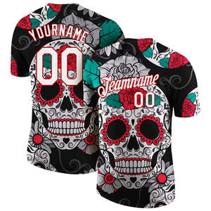 <b>Y2K</b> Street Style Custom Floral-Skull Baseball Jersey Manufacturer Personalized Team Uniform OEM ODM Private Label Men's <b>Shirts</b> - Product Image 1