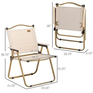 Set di 2 Sedie Pieghevoli Leggere Portatili per Campeggio, Festival all'Aperto, Pesca e Spiaggia, Logo Personalizzato, Colore Kaki - Product Image 3