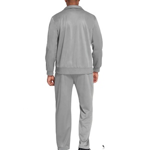 ชุดออกกำลังกายมีซิปสำหรับผู้ชายดีไซน์ล่าสุด2021โลโก้ผ้าฝ้าย100% ถักลายทางด้านข้างออกแบบได้ตามต้องการ - Product Image 3